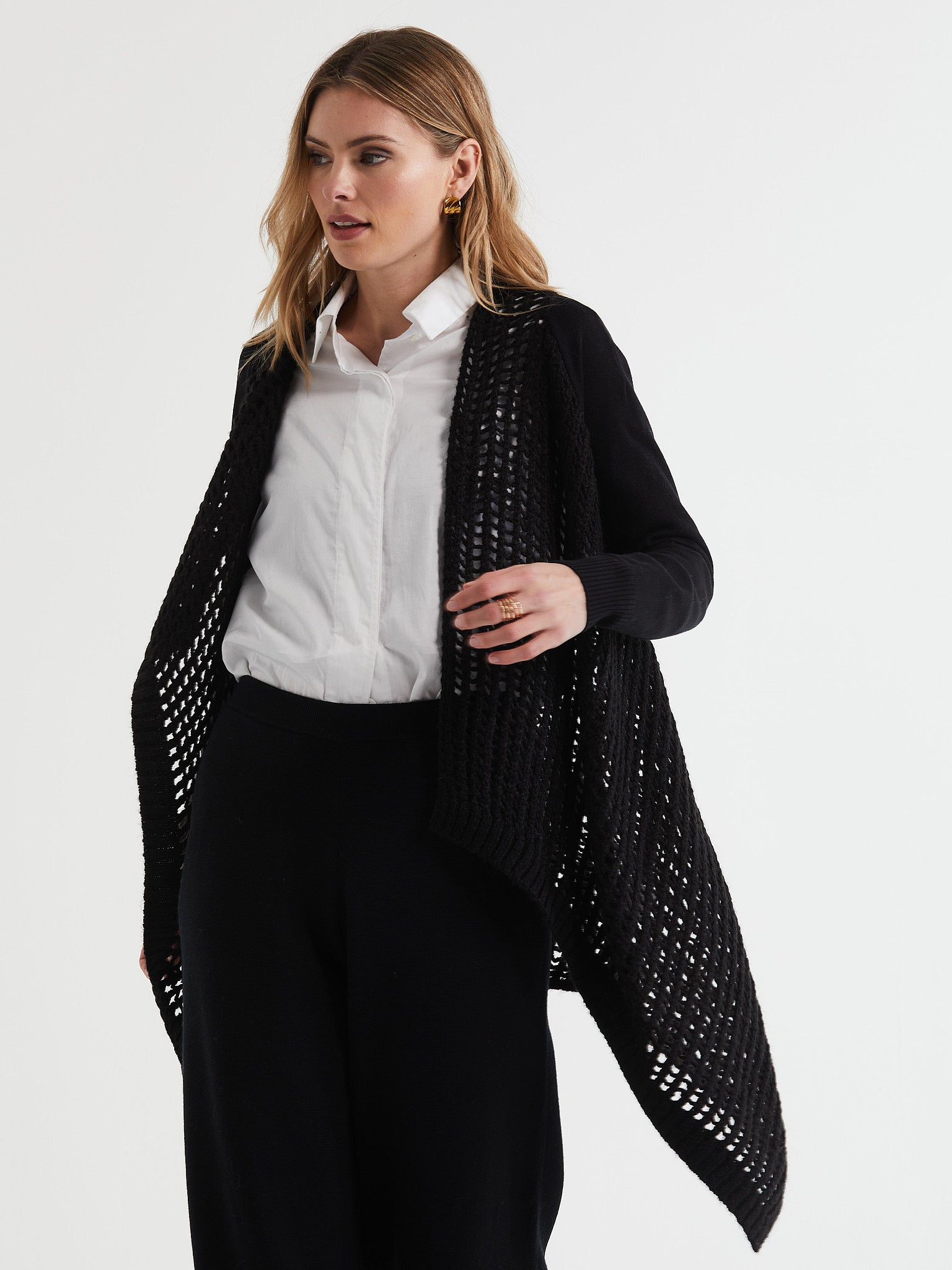 Lofty Lace Cardigan Black