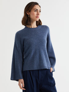 Wide Sleeve Crew Jumper Denim