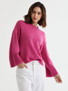 Wide Sleeve Crew Jumper Grape