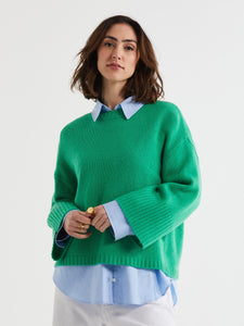 Wide Sleeve Crew Jumper Parakeet