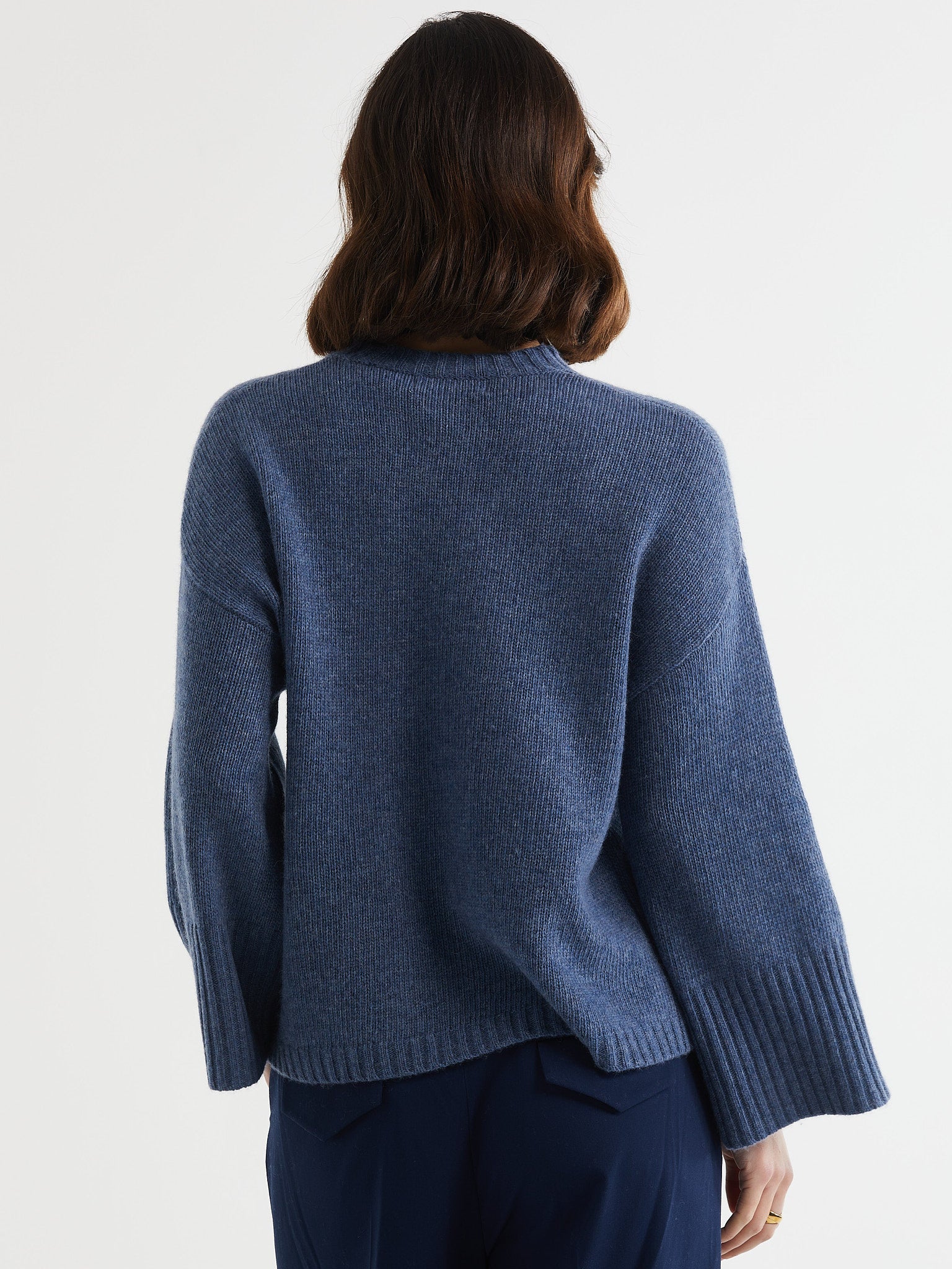 Wide Sleeve Crew Jumper Denim