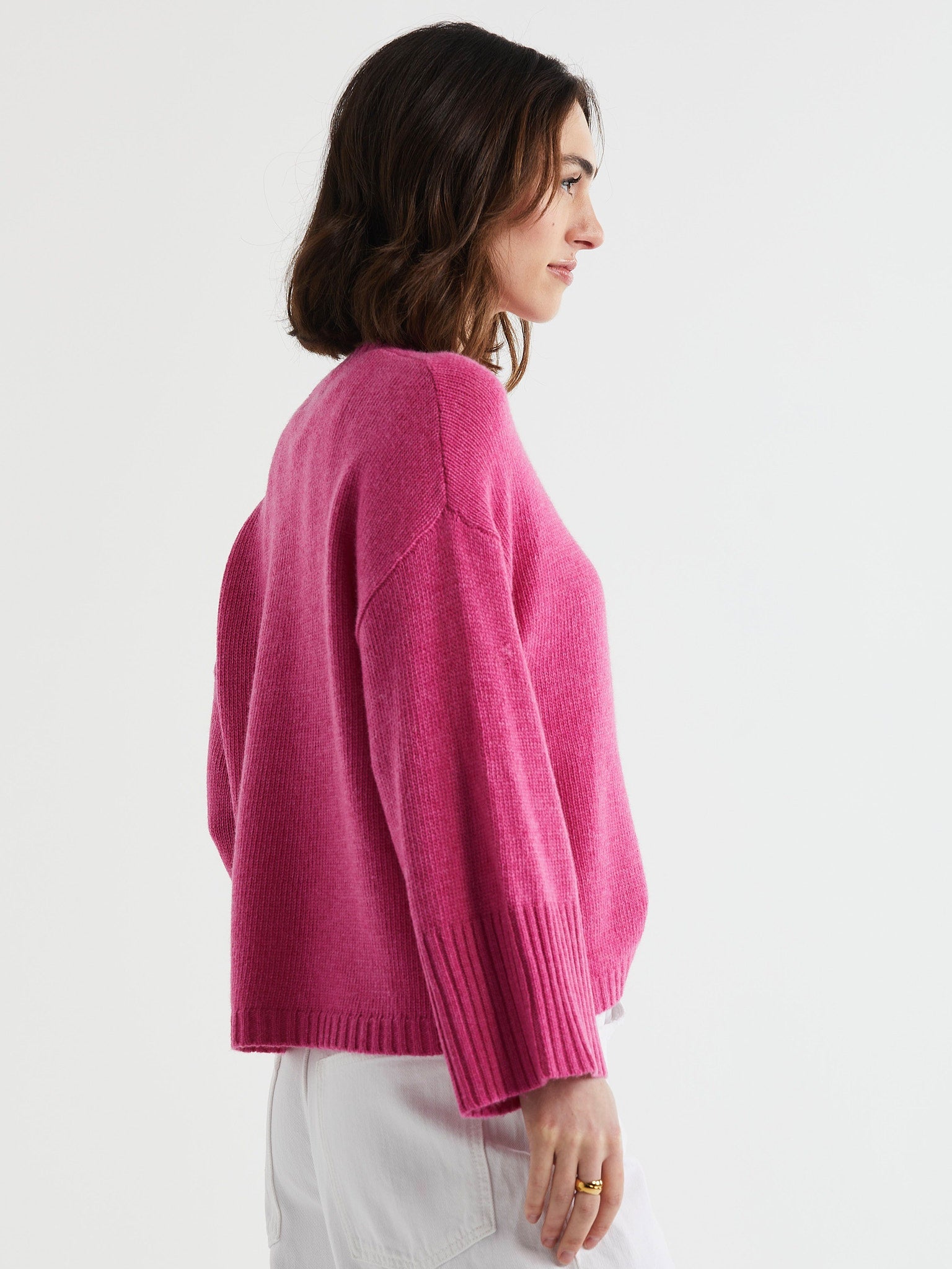 Wide Sleeve Crew Jumper Grape