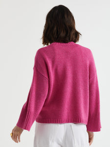 Wide Sleeve Crew Jumper Grape