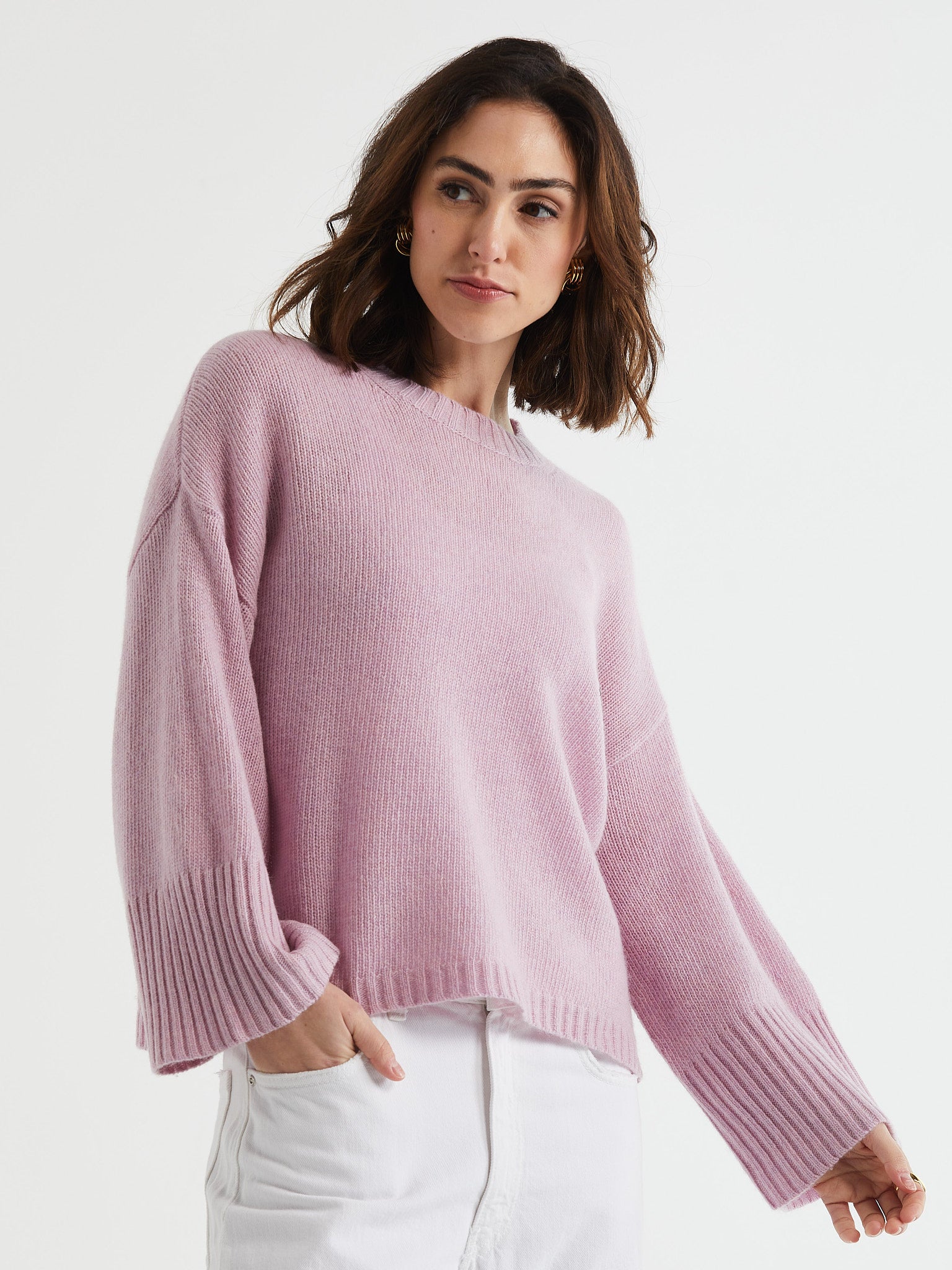 Wide Sleeve Crew Jumper Iris