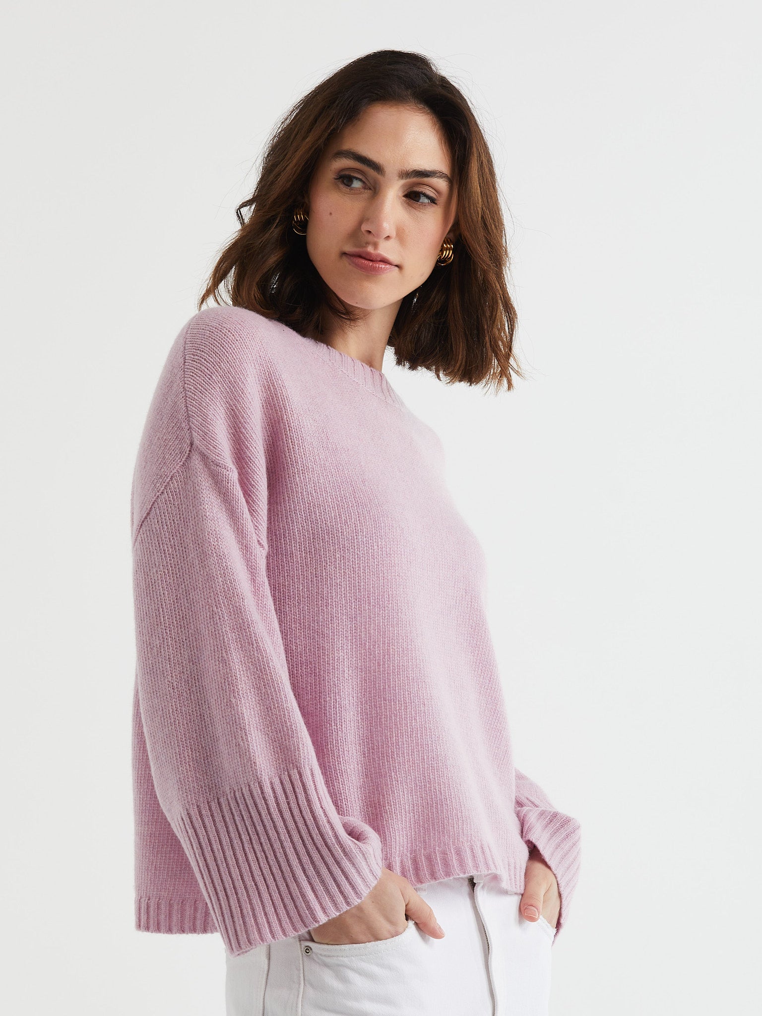 Wide Sleeve Crew Jumper Iris