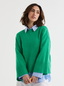 Wide Sleeve Crew Jumper Parakeet