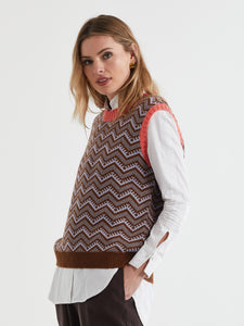 Cotton Vest Brown