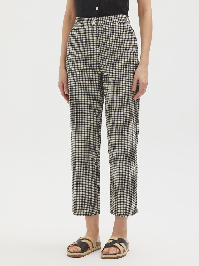 Nice Things Twotone Checked Seersucker Pant