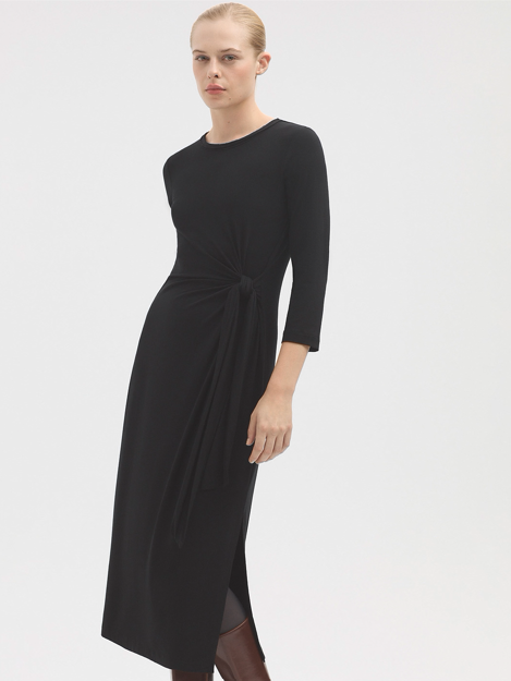 Nice Things Knotted Viscose Dress Black