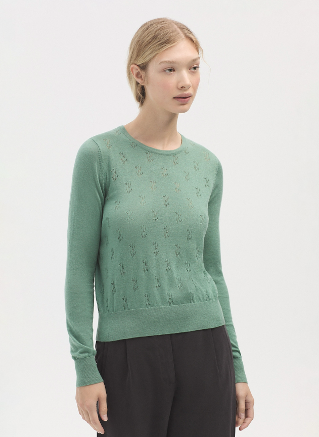 Openwork Detailing Jumper English Green