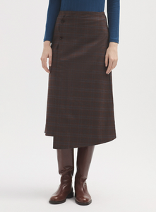 Wrap Skirt - Brown Check