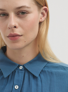 Organic Cotton Woven Shirt Blue