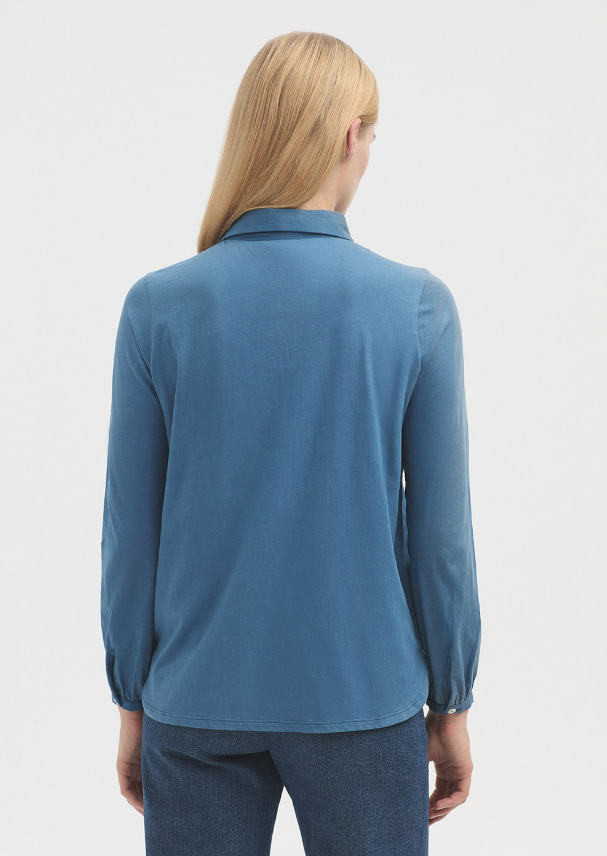 Organic Cotton Woven Shirt Blue