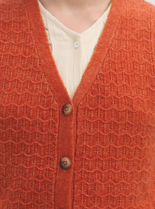 Openwork Cashmere Vest - Orange