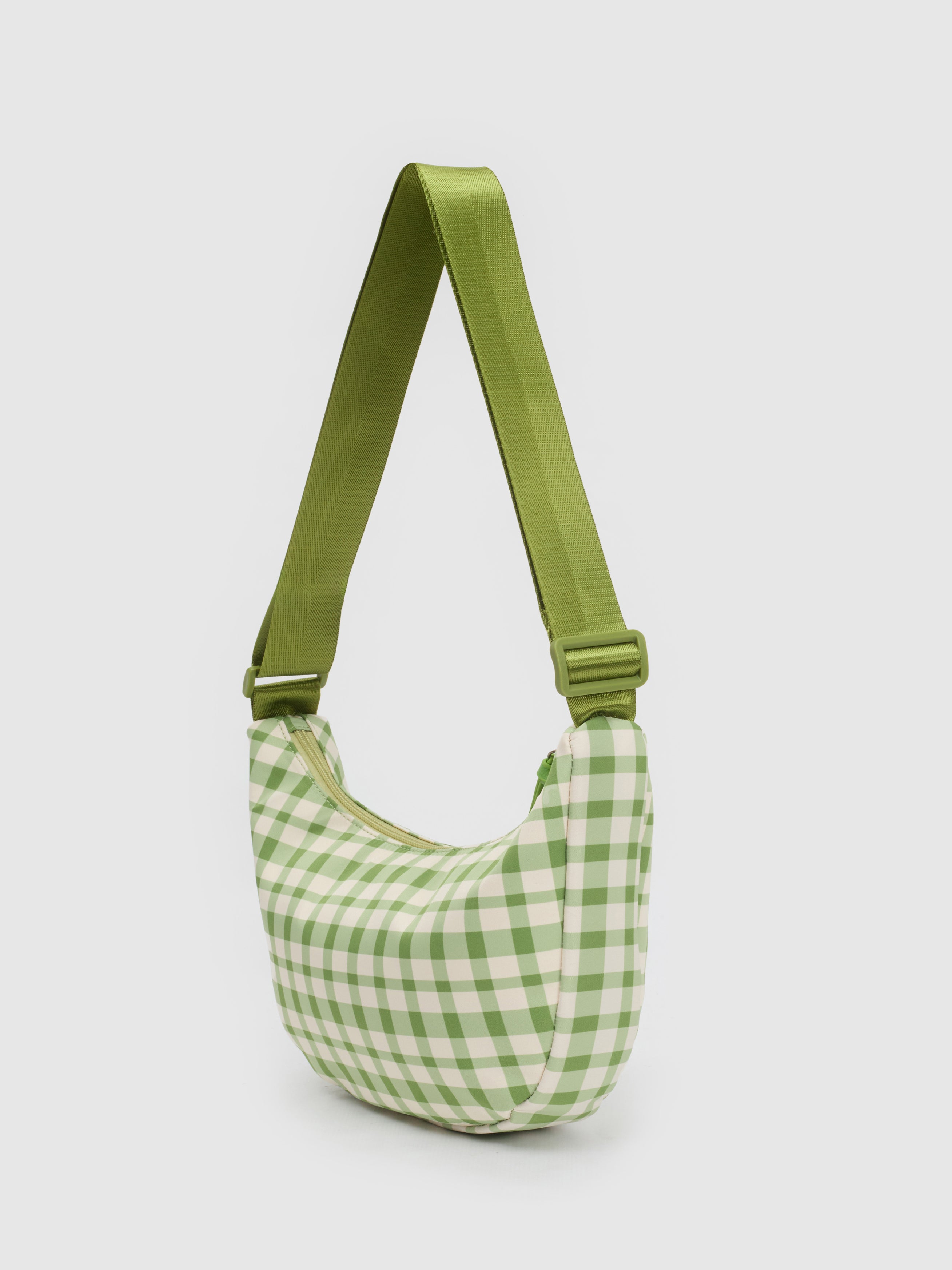 Nice Things Green Check Nylon Bag