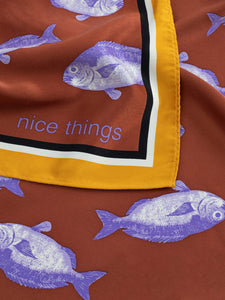 Nice Things Big Fish Scarf Terracotta