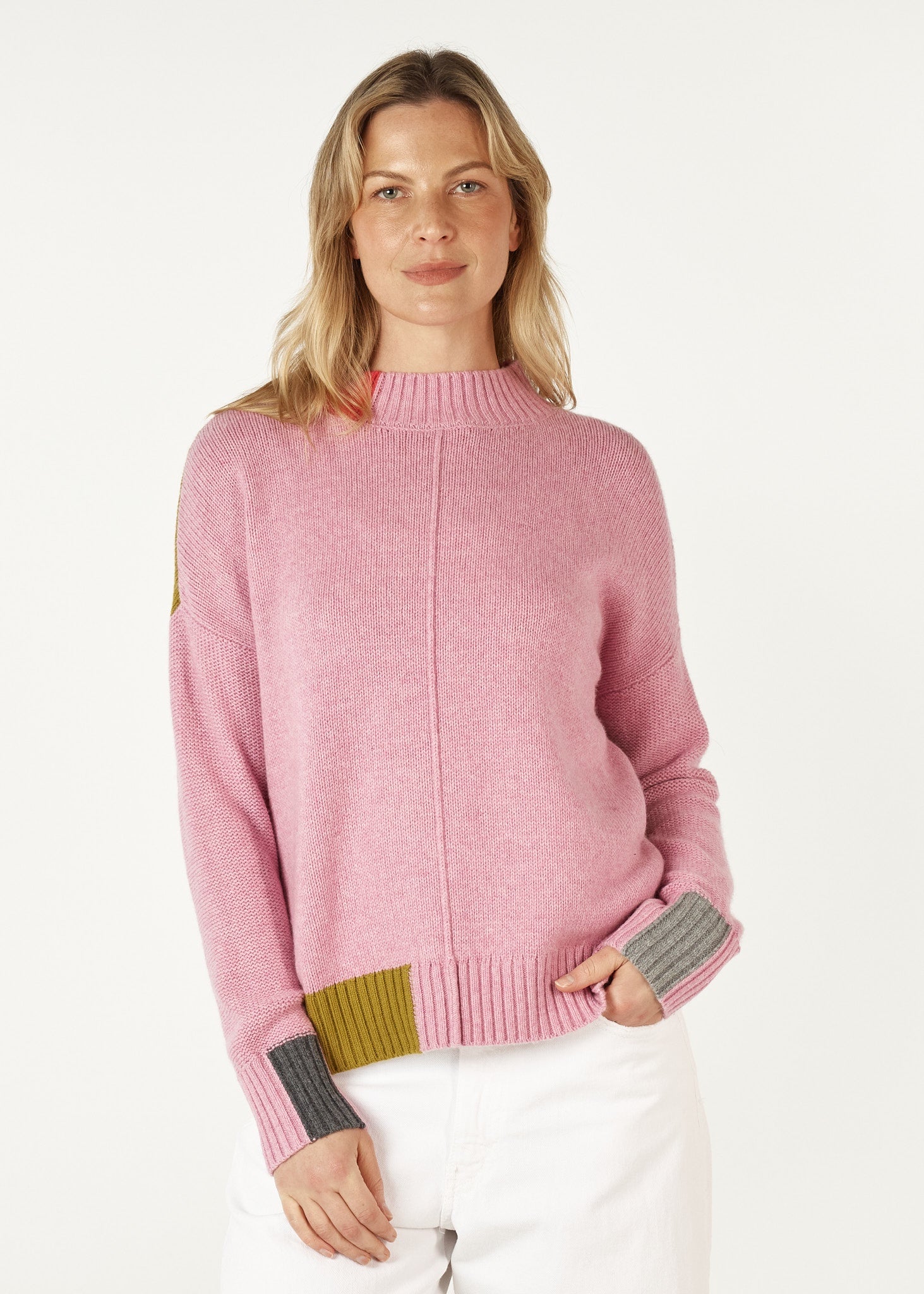 Colour Block Trim Jumper Parfait