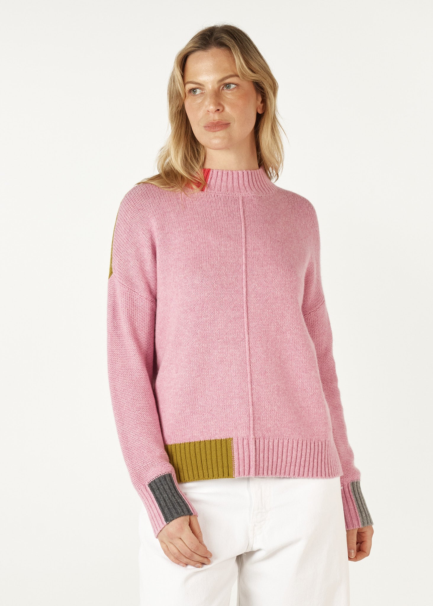 Colour Block Trim Jumper Parfait