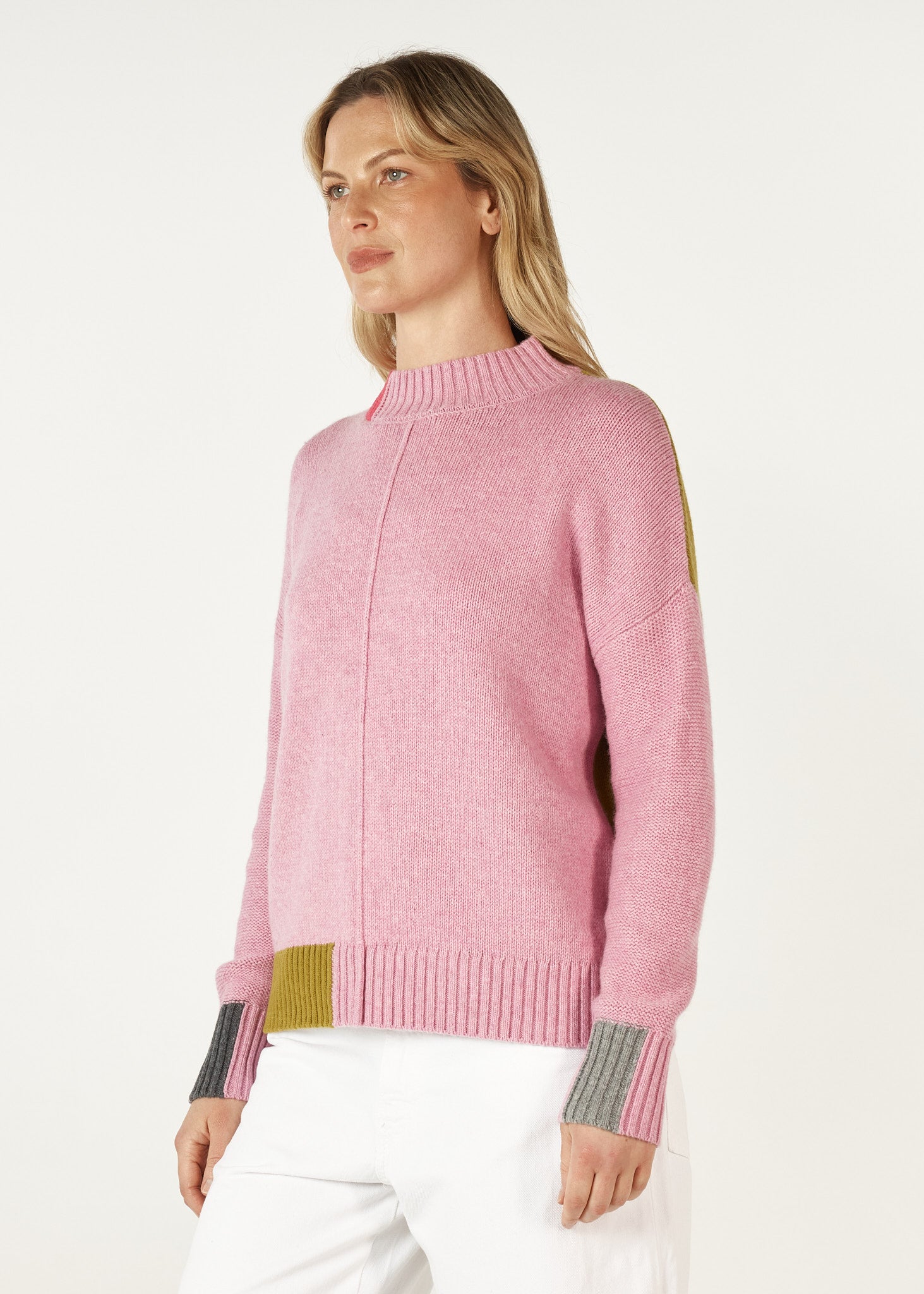 Colour Block Trim Jumper Parfait