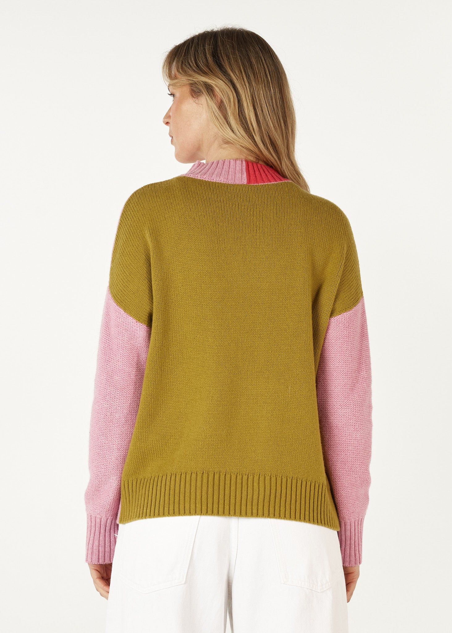 Colour Block Trim Jumper Parfait