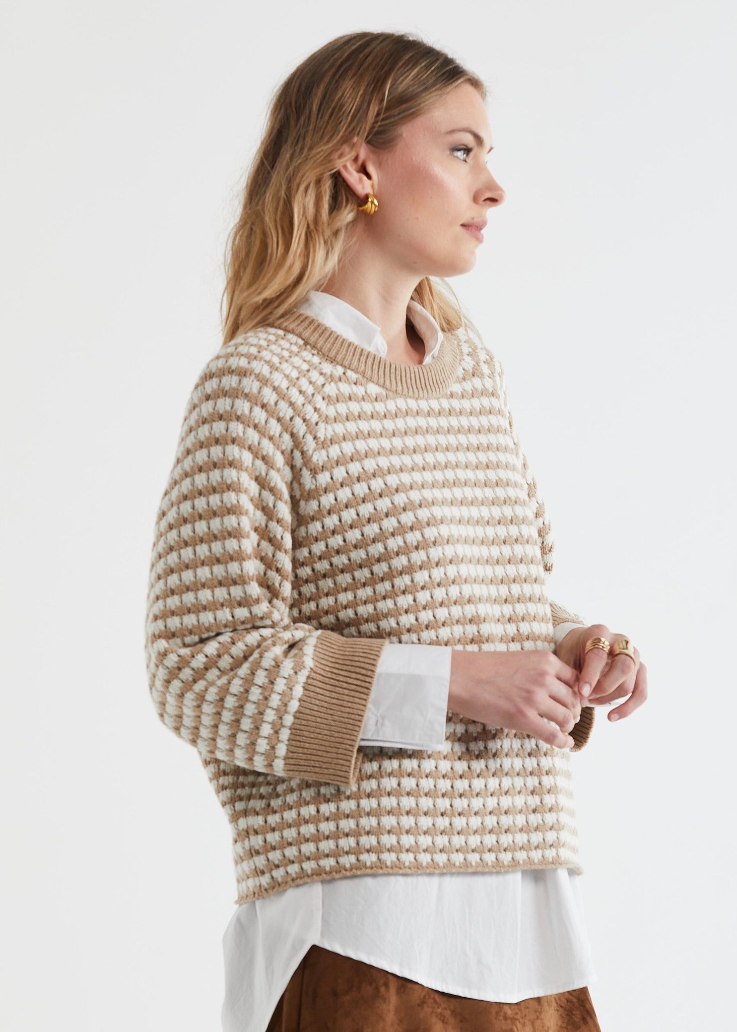 Texture Jumper Camel