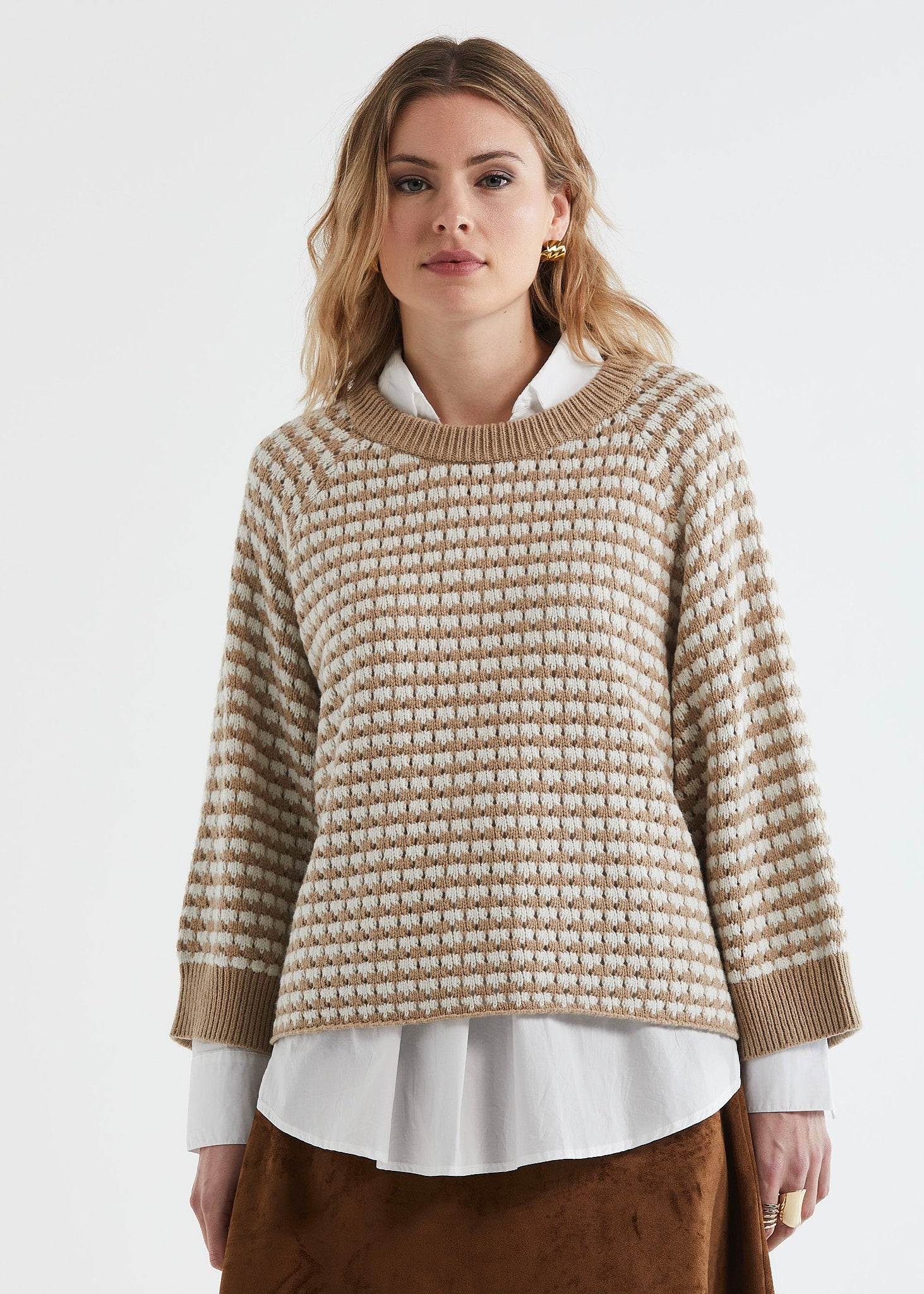 Texture Jumper Camel