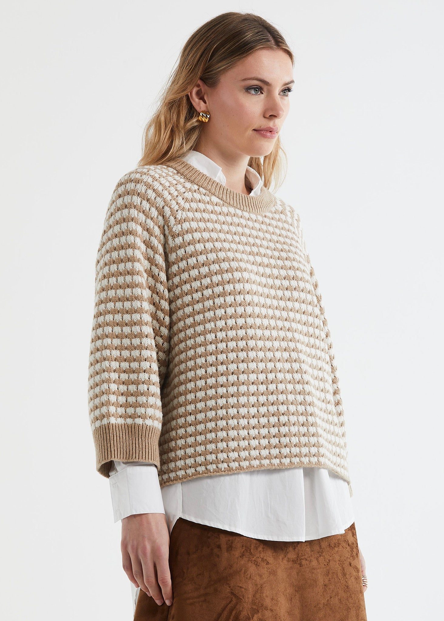 Texture Jumper Camel