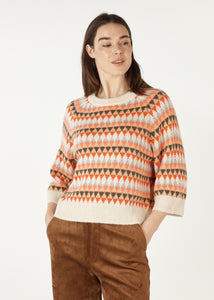 Z&P Mohair Fairisle Jumper Taupe