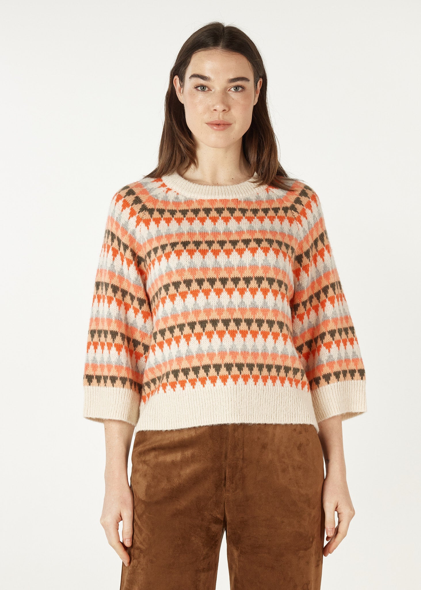 Z&P Mohair Fairisle Jumper Taupe