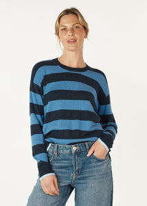 Block Stripe Crew Denim