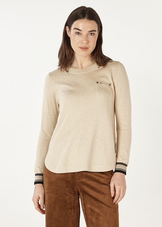 Handwork Curve Hem Jumper Oat