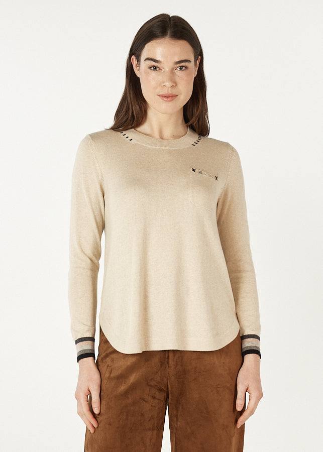 Handwork Curve Hem Jumper Oat