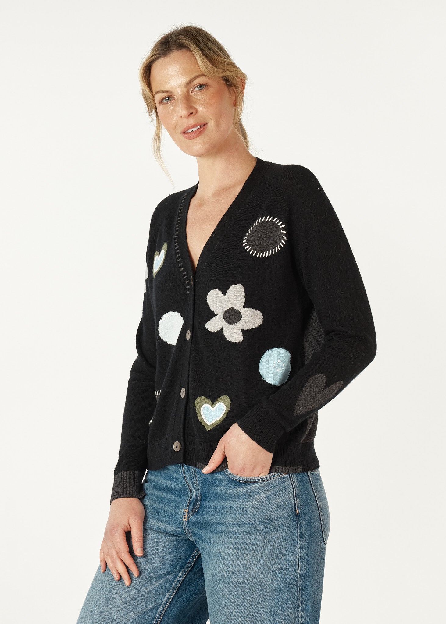 Happy Cardigan Black