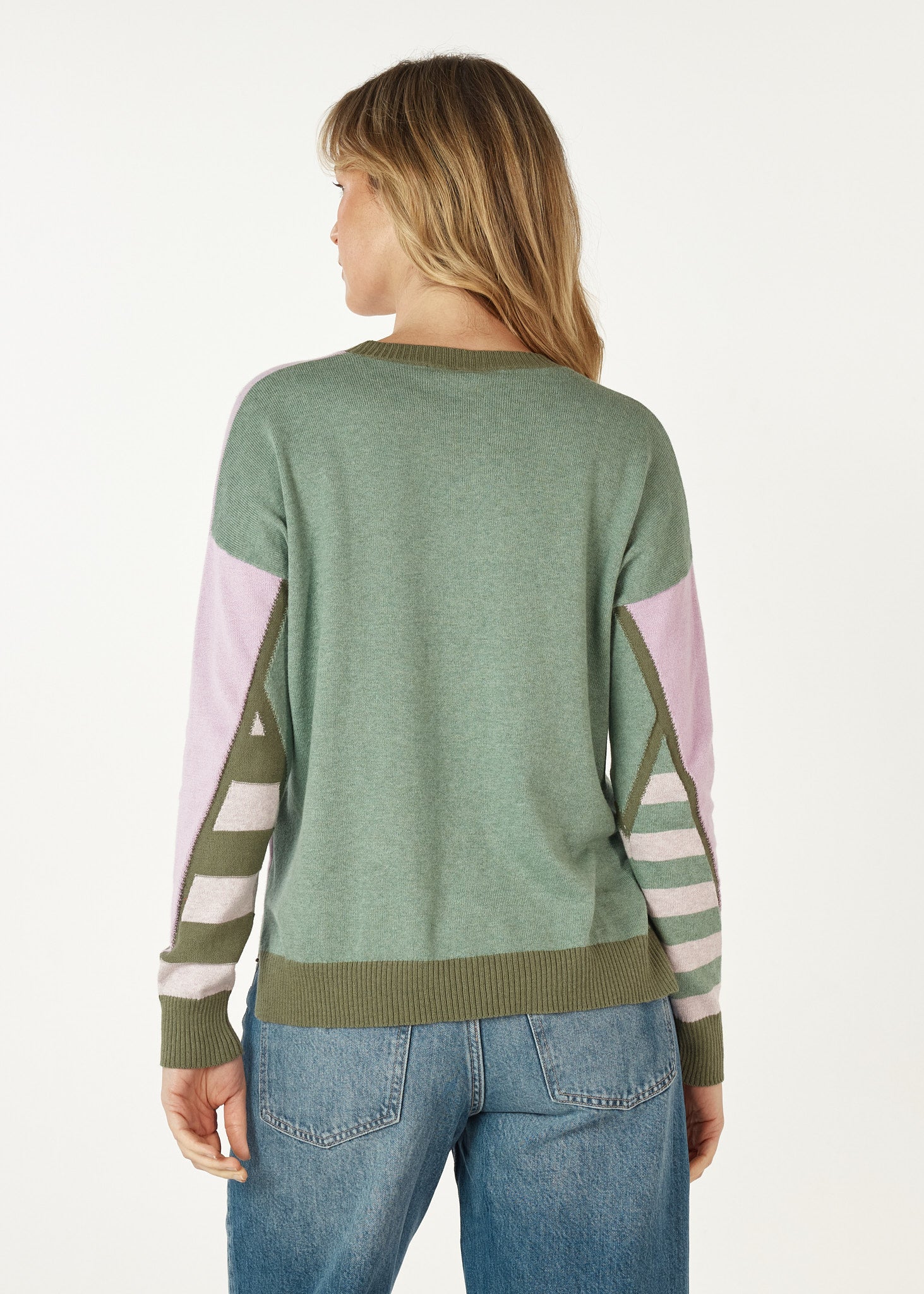 Mosaic Intarsia Jumper Khaki