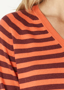 Essential Stripe V-Neck Guava