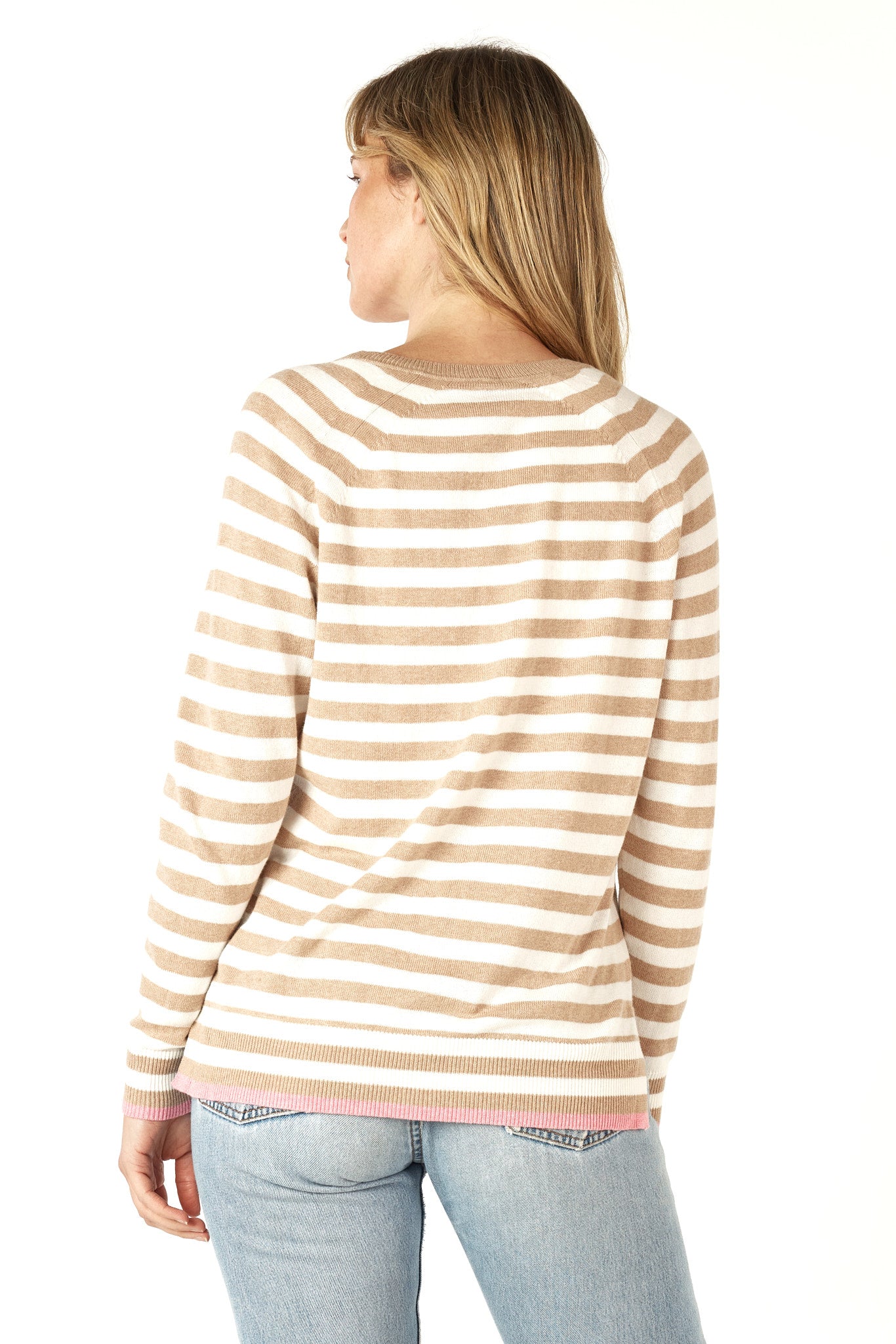 Essential Stripe V-Neck Oat