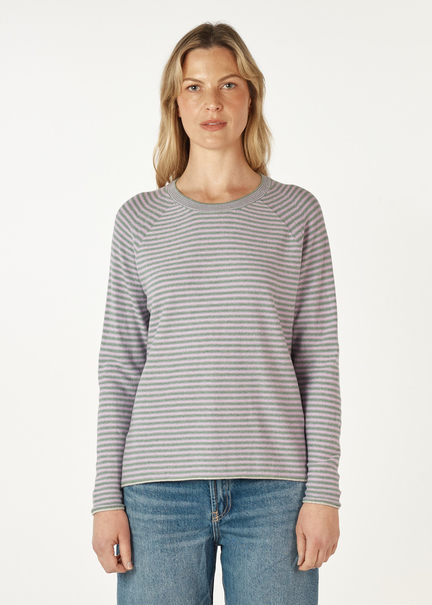 Essential Stripe Crew Moss