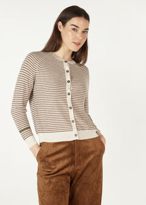 Essential Stripe Cardigan Light Oat