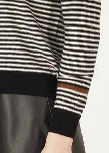 Essential Stripe Cardigan Black