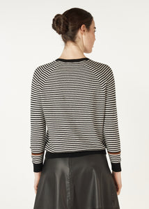 Essential Stripe Cardigan Black