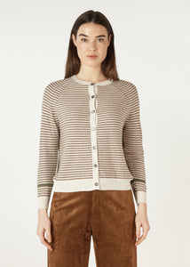 Essential Stripe Cardigan Light Oat