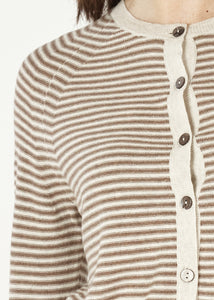 Essential Stripe Cardigan Light Oat