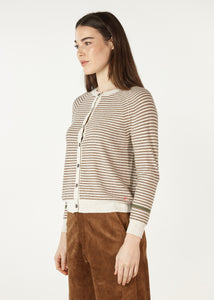 Essential Stripe Cardigan Light Oat