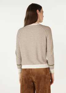 Essential Stripe Cardigan Light Oat