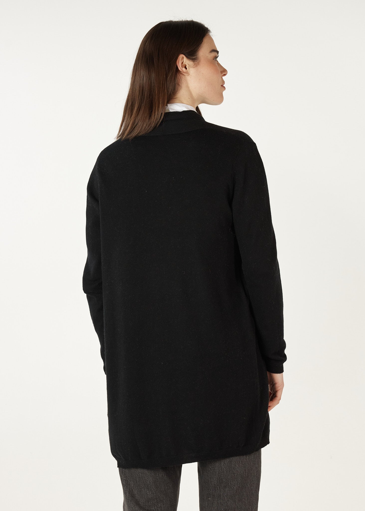 Essential Long Length Cardigan Black