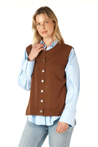 Essential Button Vest Coffee