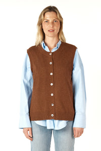 Essential Button Vest Coffee