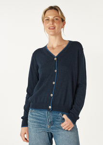 Essential V-Neck Cardigan Denim