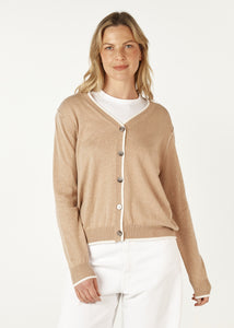 Essential V-Neck Cardigan Oat