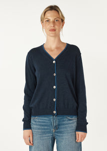 Essential V-Neck Cardigan Denim